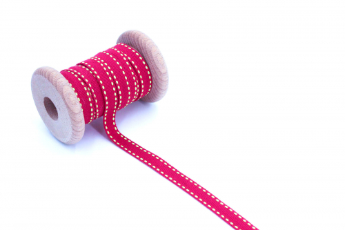 Ripsband Steppfaden pink/lime (1 m)